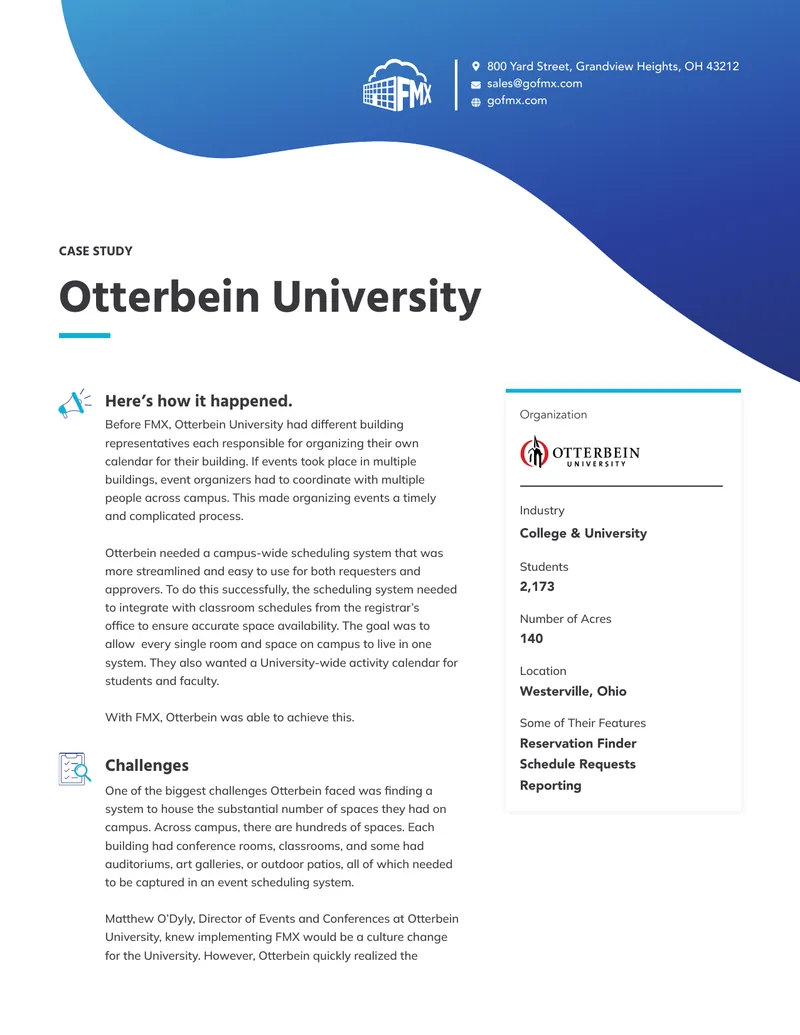 Otterbein University Event Scheduling System Case Study preview page 1