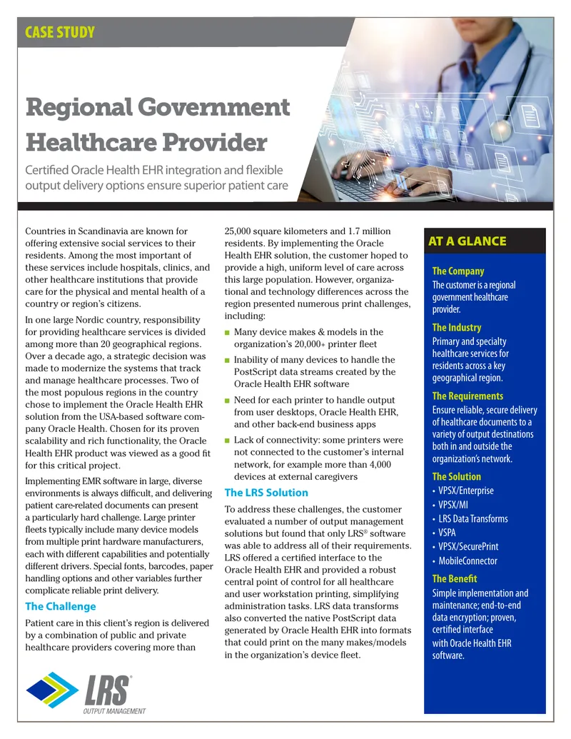 Healthcare Document Delivery Solution Case Study preview page 1