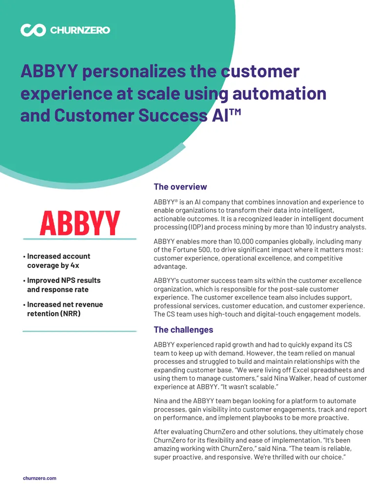 ABBYY Customer Success Automation Implementation preview page 1