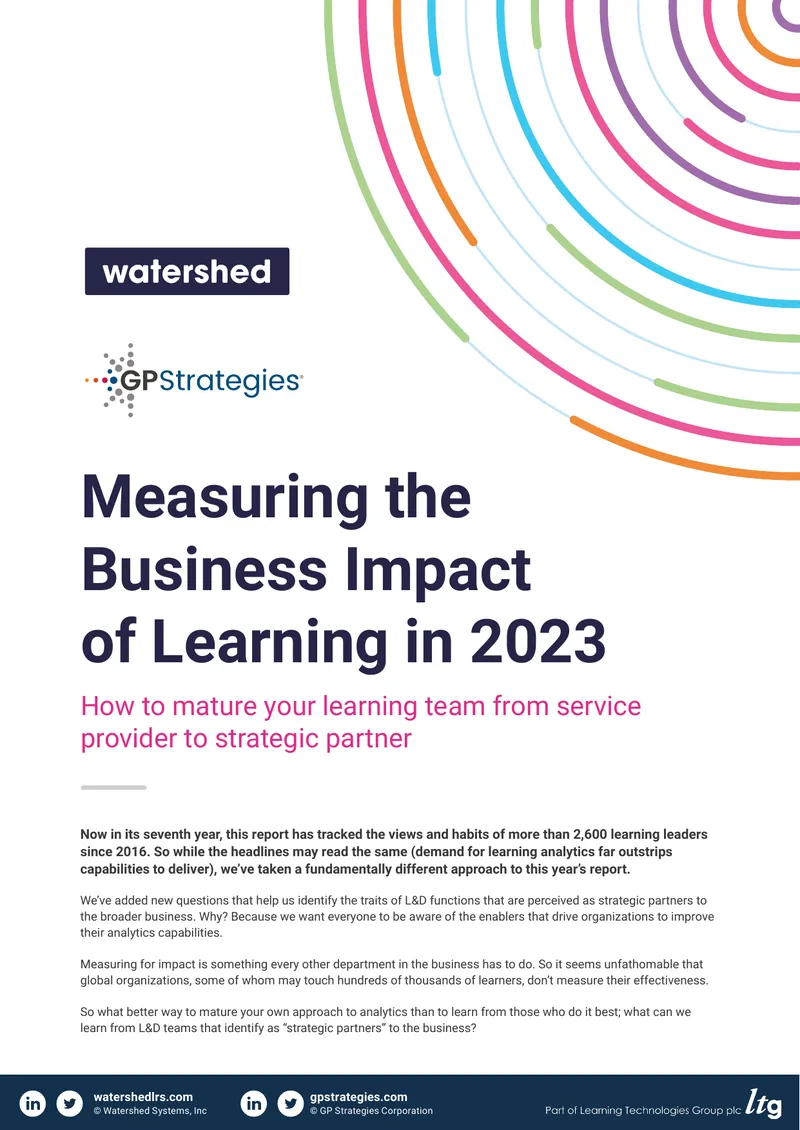 Measuring the Business Impact of Learning in 2023 preview page 1