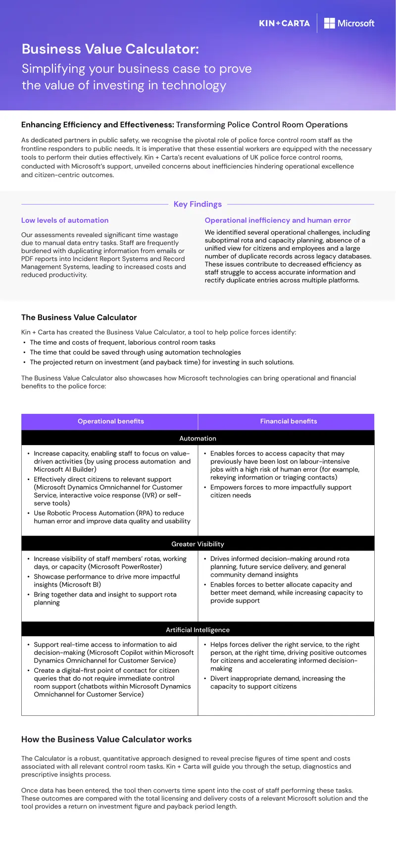Business Value Calculator for Police Control Room Operations preview page 1