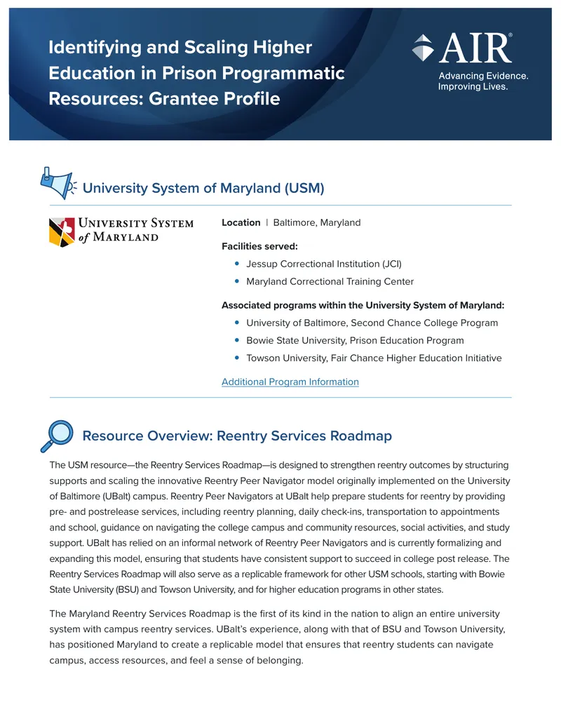 Higher Education in Prison Programmatic Resources preview page 1