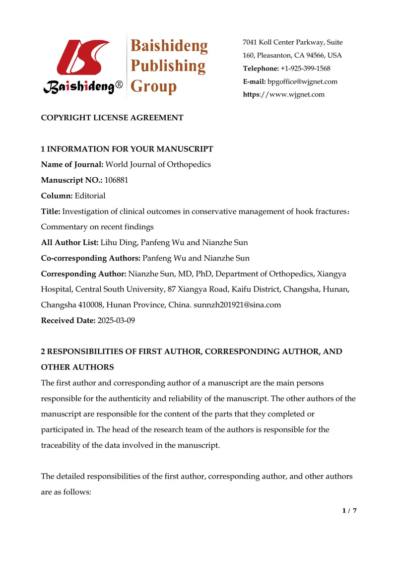 Copyright License Agreement for Manuscript Submission preview page 1
