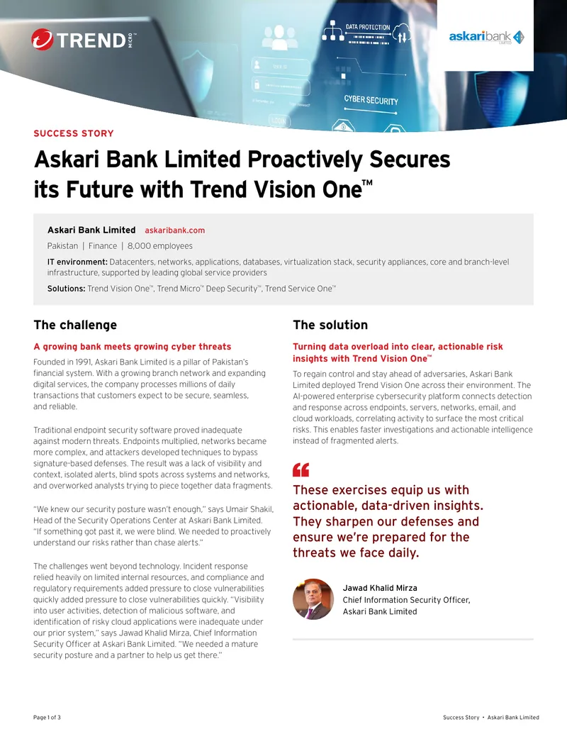 Cybersecurity Transformation at Askari Bank Limited preview page 1