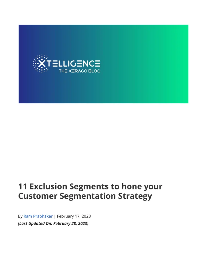 Exclusion Segments for Customer Segmentation Strategy preview page 1