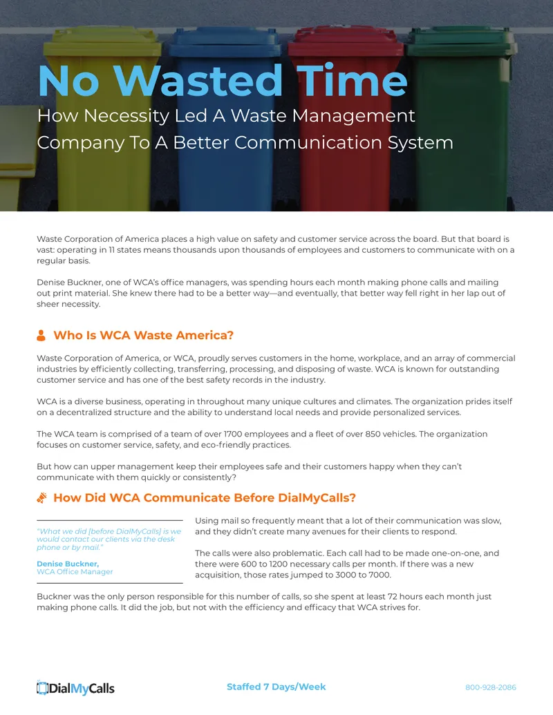 Waste Management Communication System Improvement preview page 1