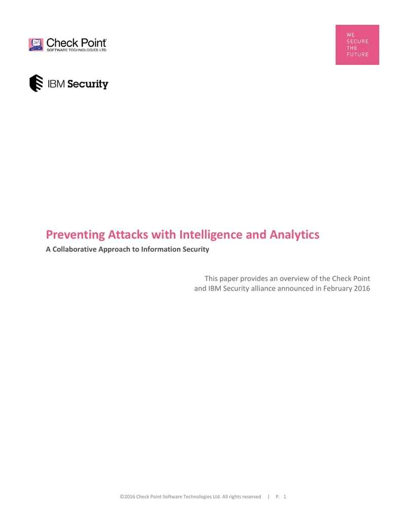 Overview of Check Point and IBM Security Alliance preview page 1