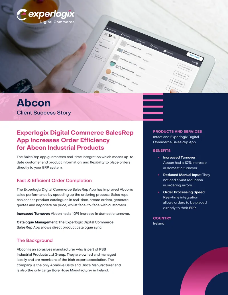 Experlogix Digital Commerce SalesRep App Case Study preview page 1