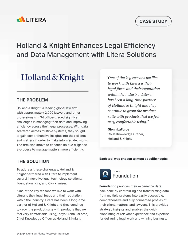 Holland & Knight Legal Efficiency Case Study preview page 1