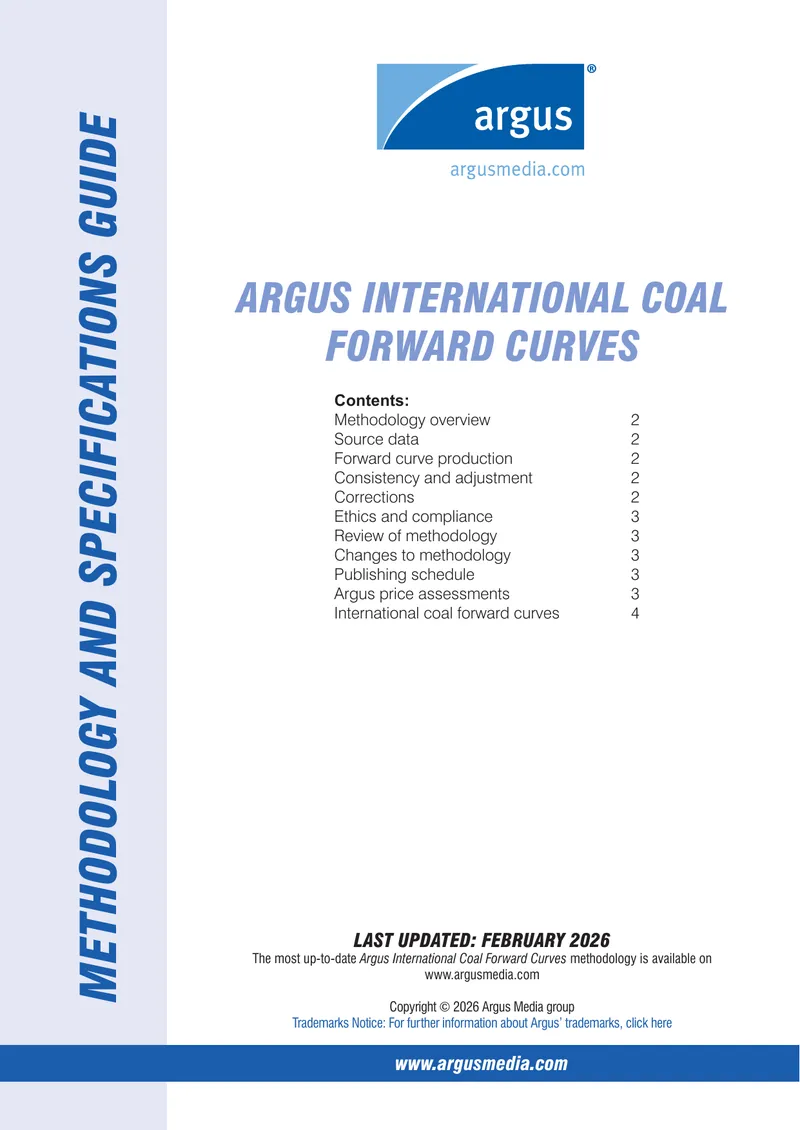 Argus International Coal Forward Curves Methodology Guide preview page 1