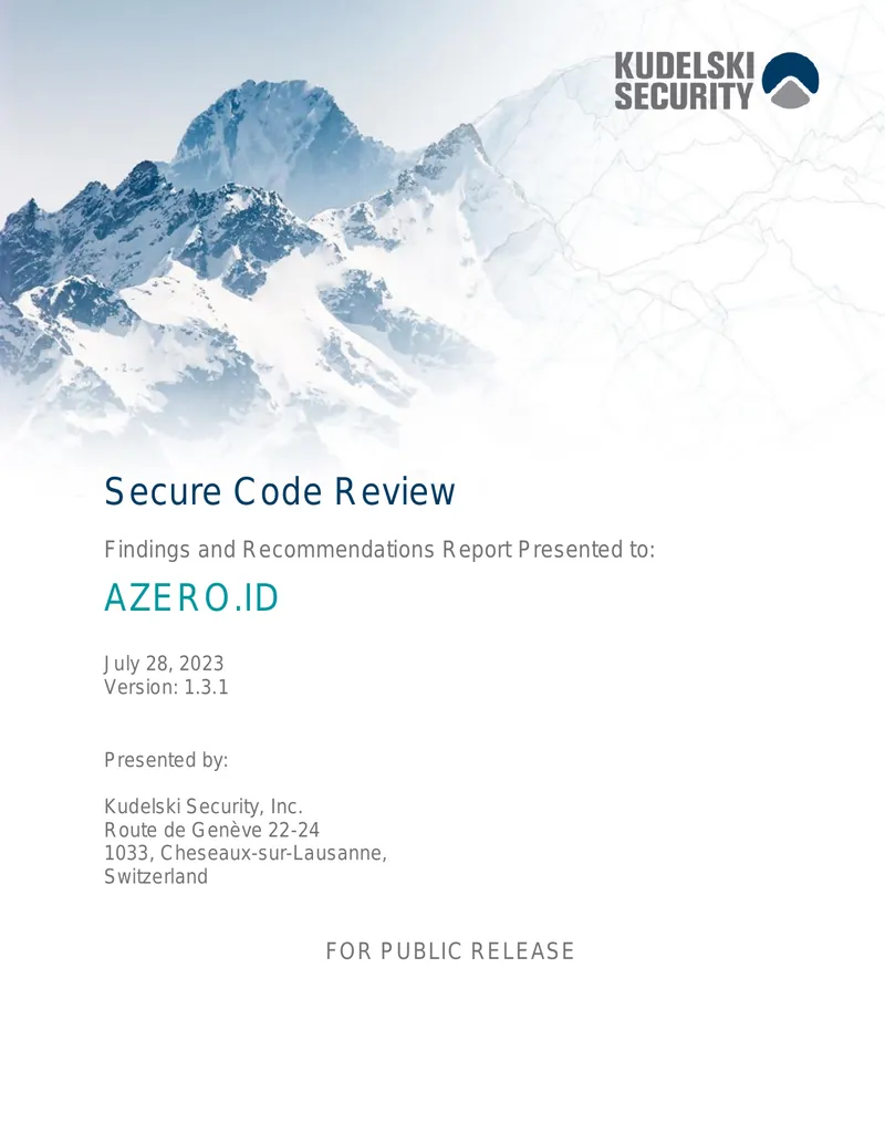 Secure Code Review Findings and Recommendations Report preview page 1