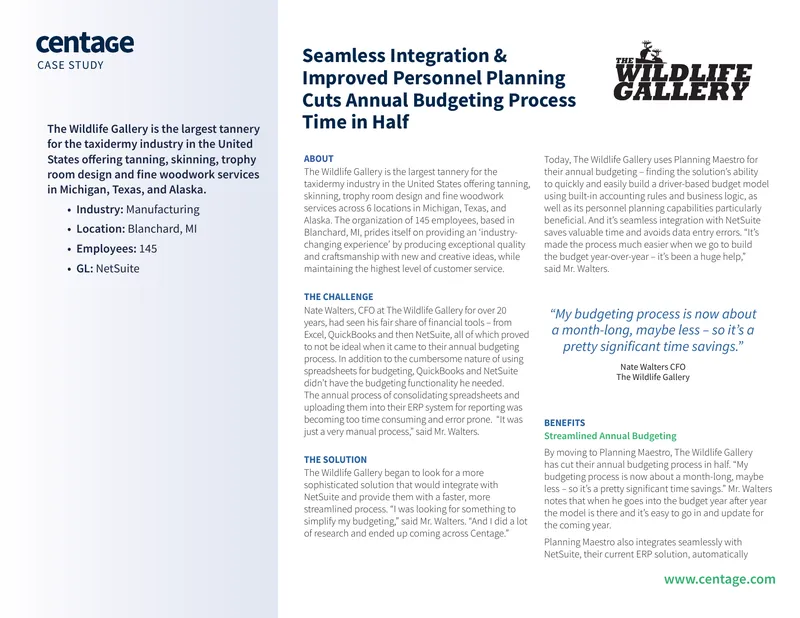Annual Budgeting Process Improvement Case Study preview page 1