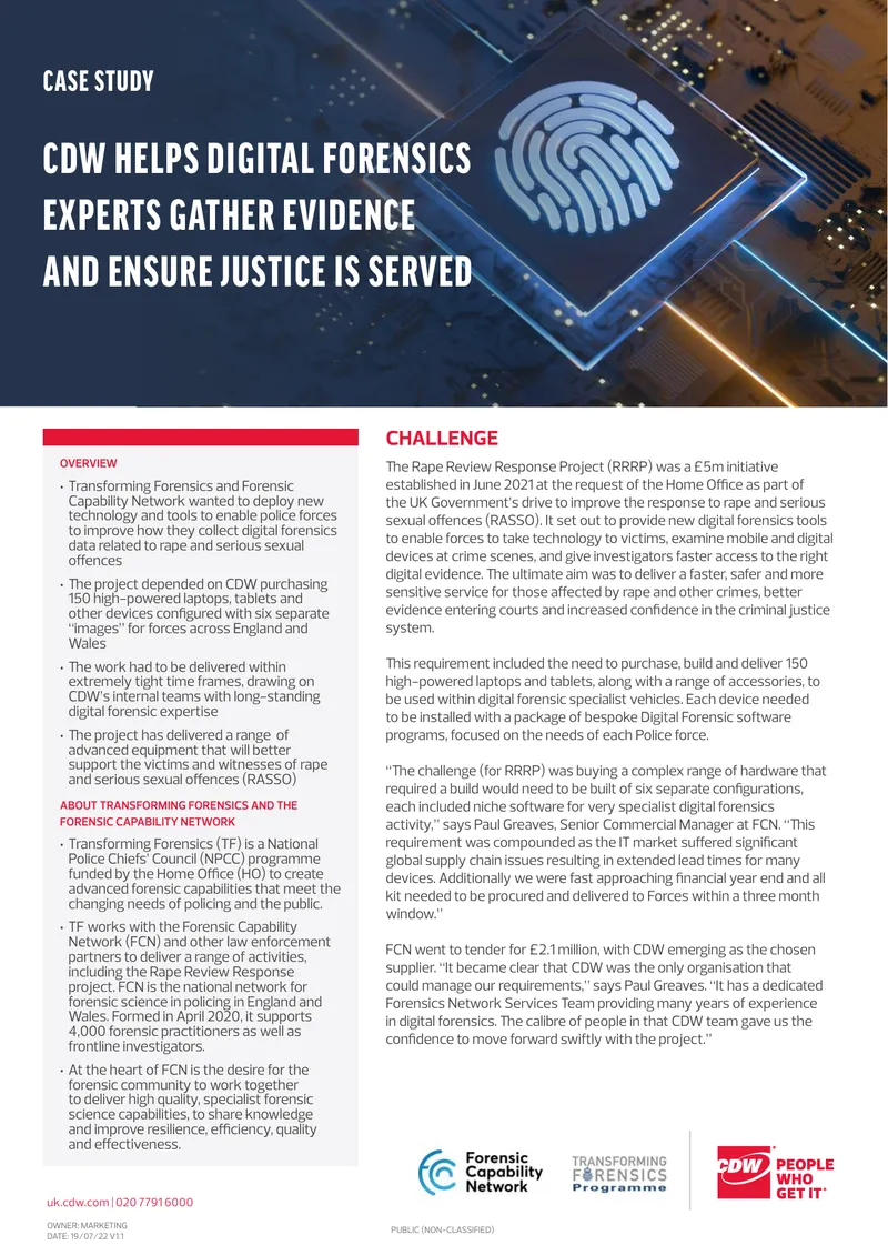 Digital Forensics Equipment Deployment Case Study preview page 1
