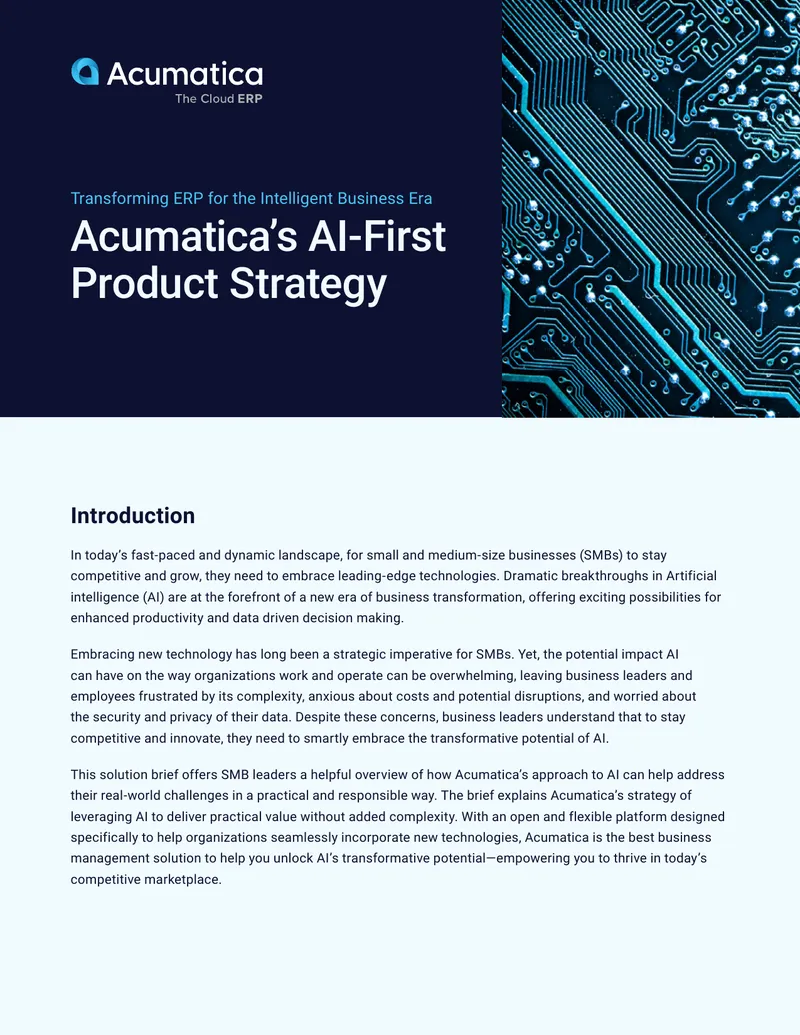 Acumatica AI-First Product Strategy Overview preview page 1