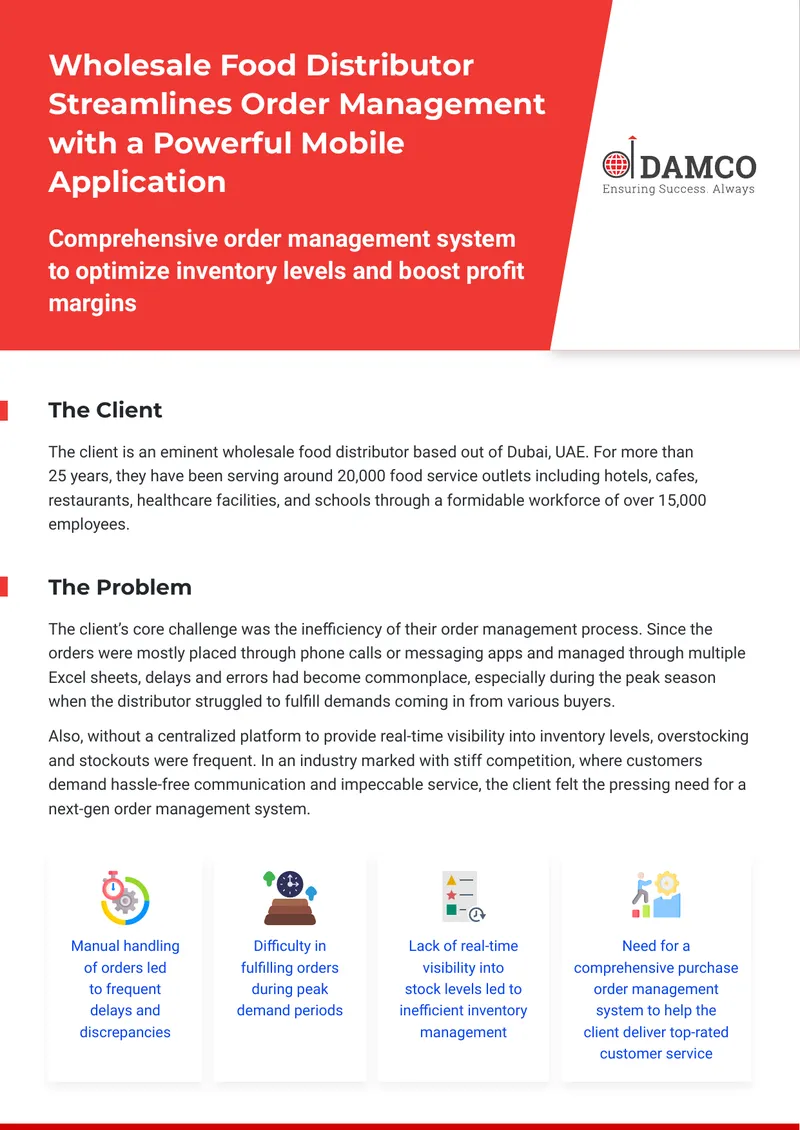 Wholesale Food Distributor Order Management System preview page 1