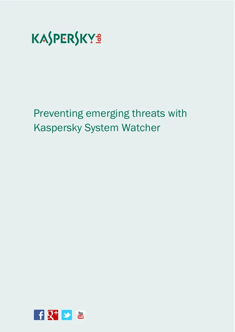 Overview of Kaspersky System Watcher Technology preview page 1