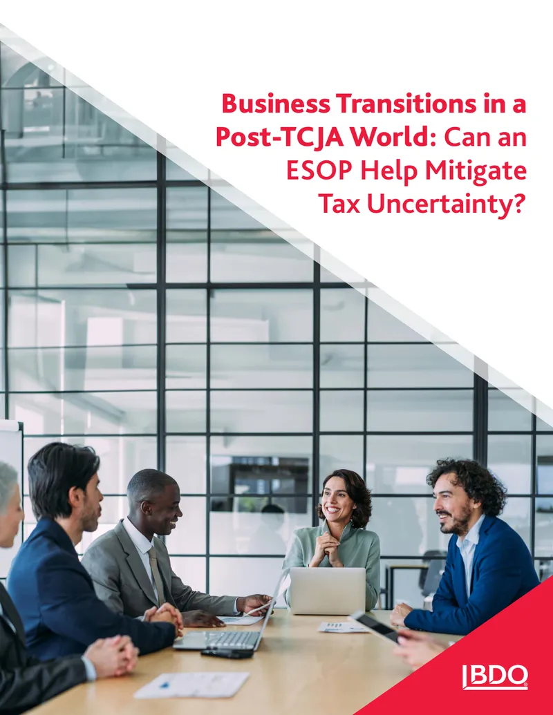 Business Transitions and ESOPs in a Post-TCJA Environment preview page 1