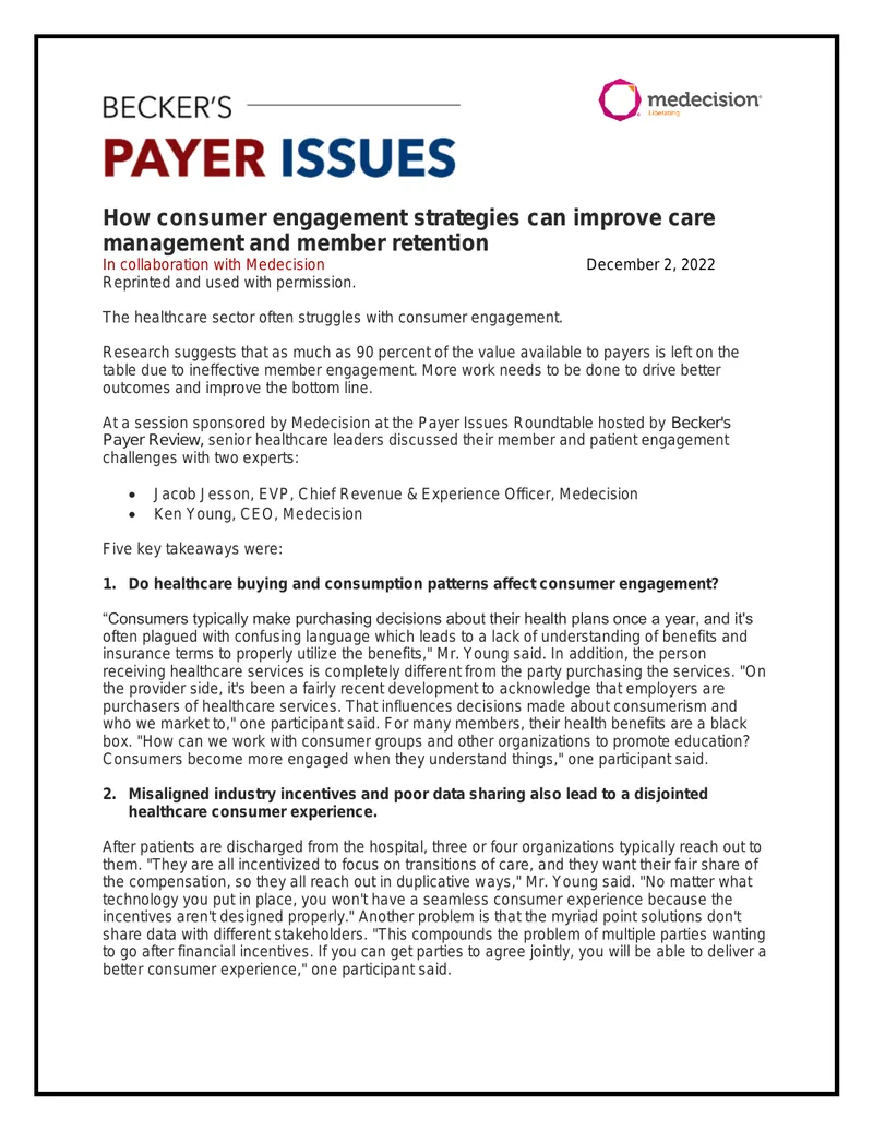 Consumer Engagement Strategies in Healthcare preview page 1