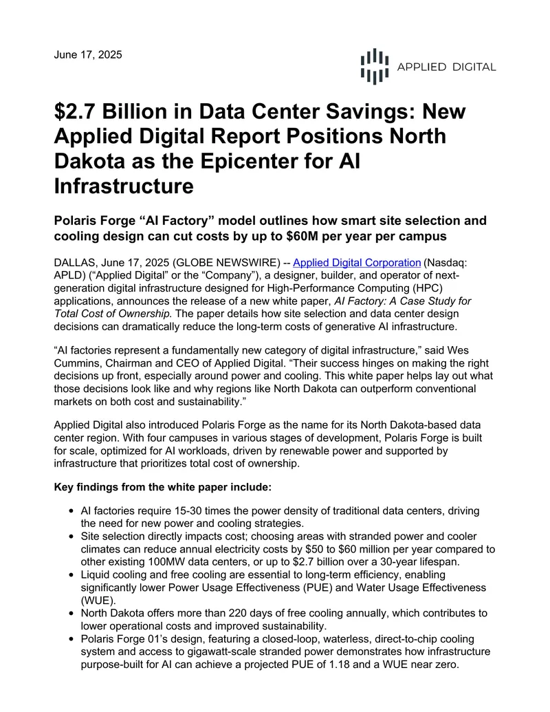 AI Factory Case Study for Total Cost of Ownership preview page 1