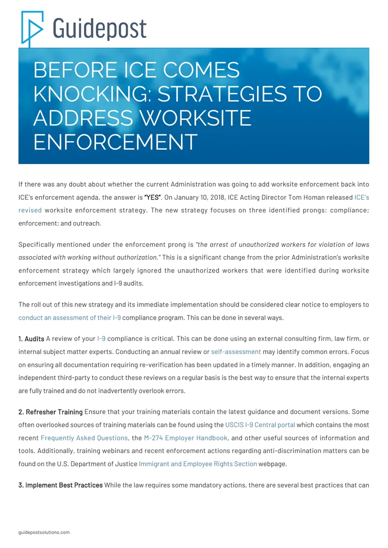Strategies to Address Worksite Enforcement preview page 1