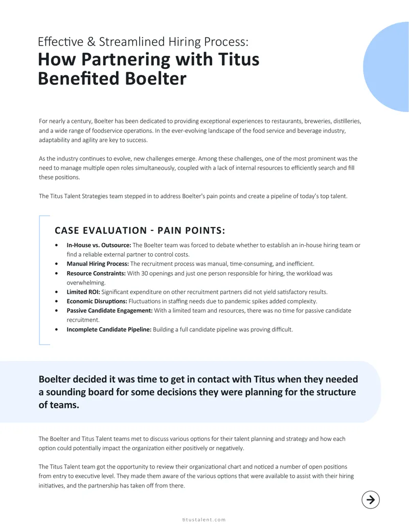 Talent Acquisition Partnership Case Study preview page 1