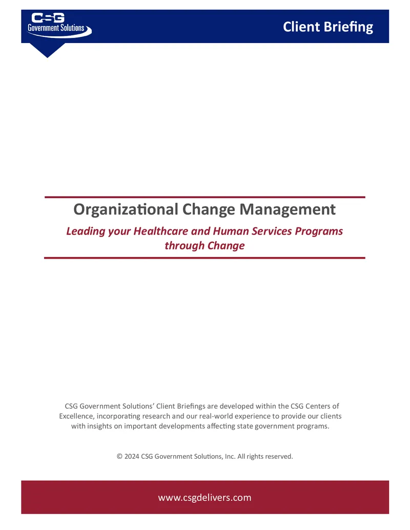 Organizational Change Management in Healthcare Programs preview page 1