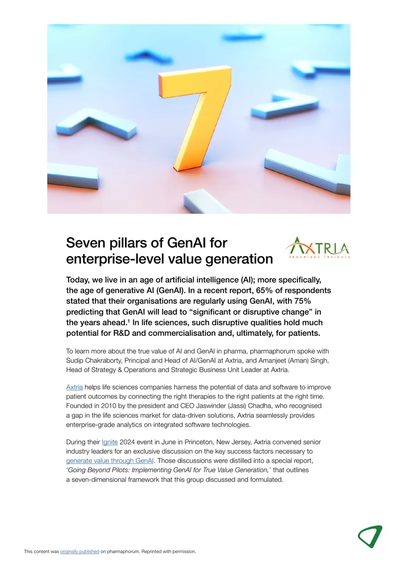 Seven Pillars of GenAI for Enterprise-Level Value Generation preview page 1