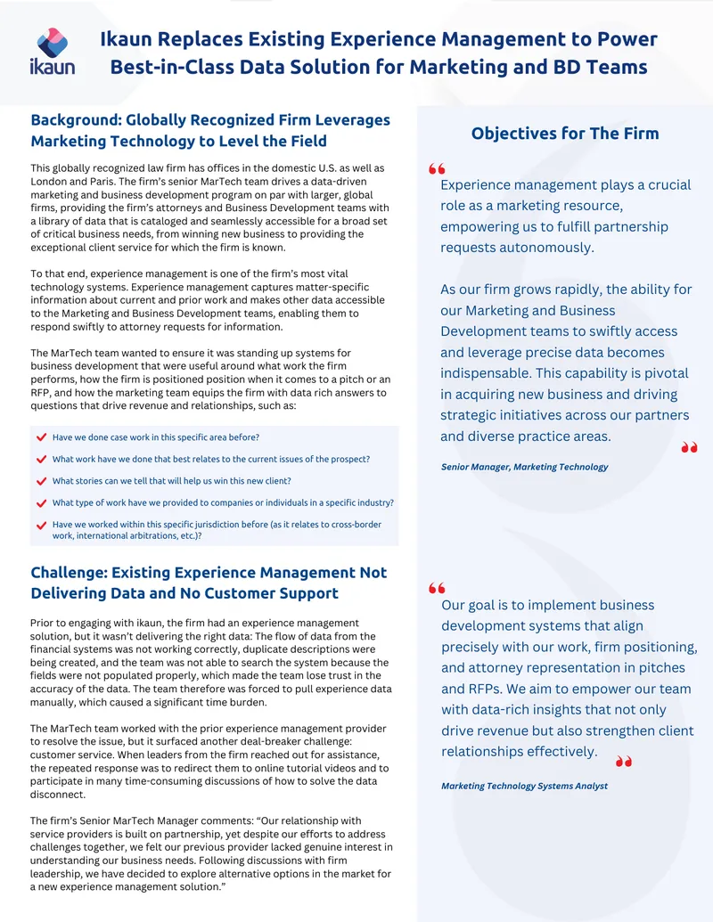 Experience Management System Implementation Case Study preview page 1