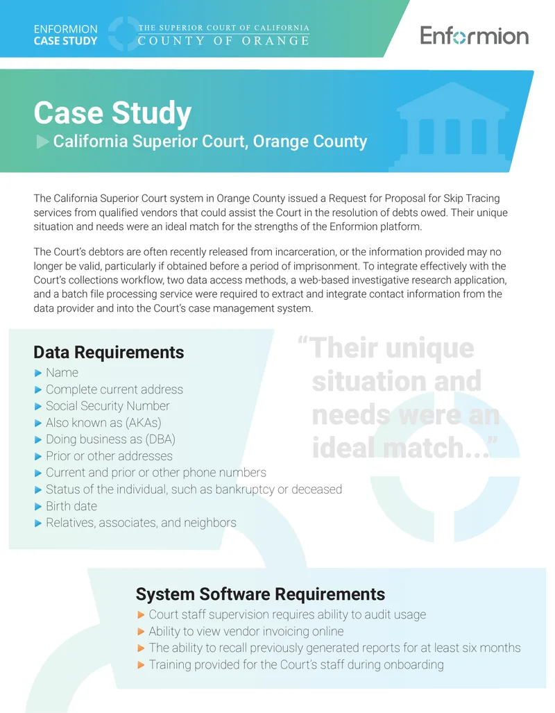 Enformion Case Study for California Superior Court preview page 1