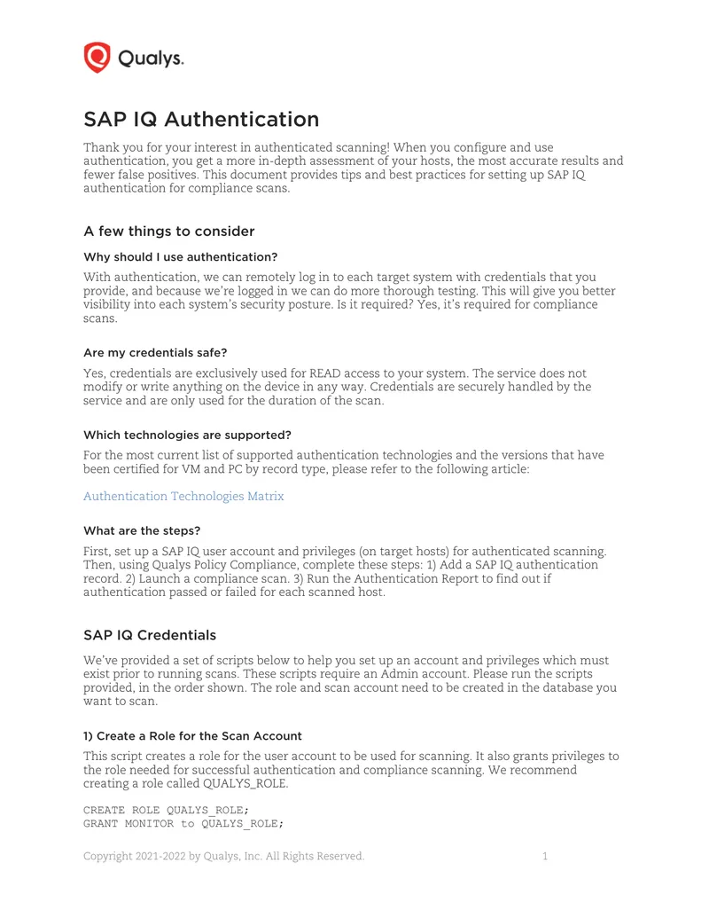 Best Practices for SAP IQ Authentication Setup preview page 1