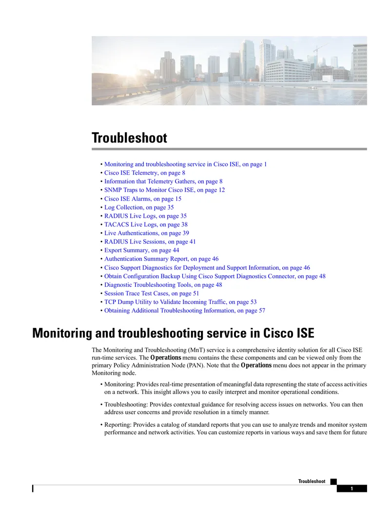 Monitoring and Troubleshooting in Cisco ISE preview page 1