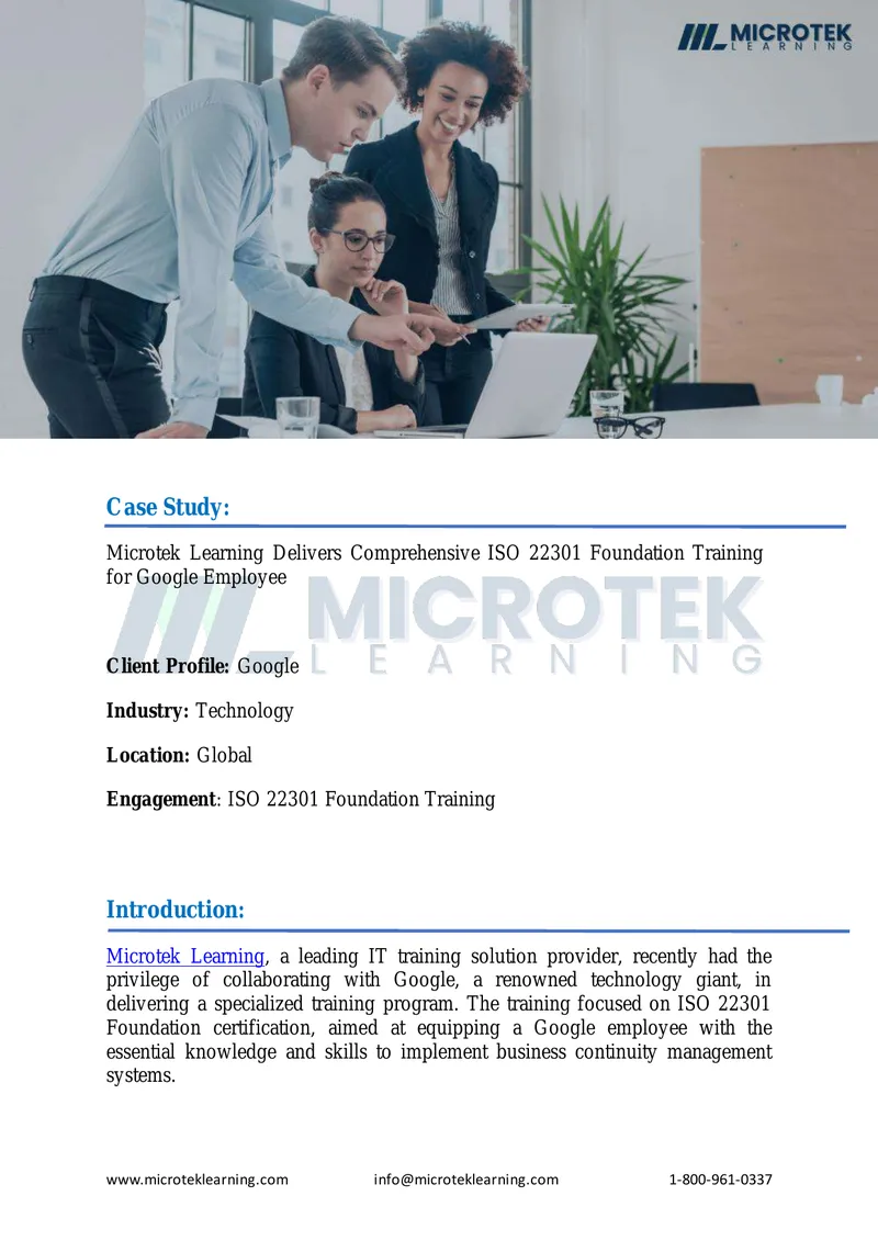 ISO 22301 Foundation Training Case Study for Google preview page 1