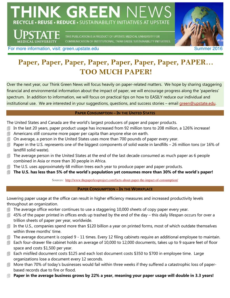 Strategies for Reducing Paper Consumption preview page 1