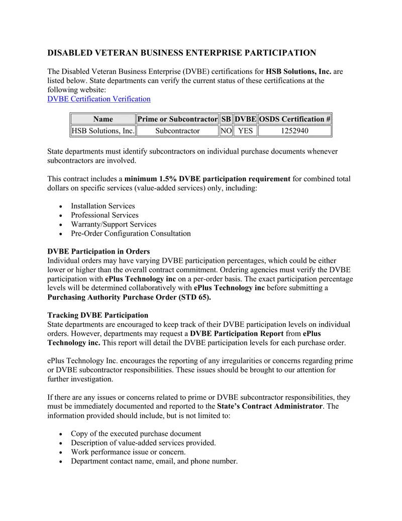 Disabled Veteran Business Enterprise Participation Guidelines preview page 1