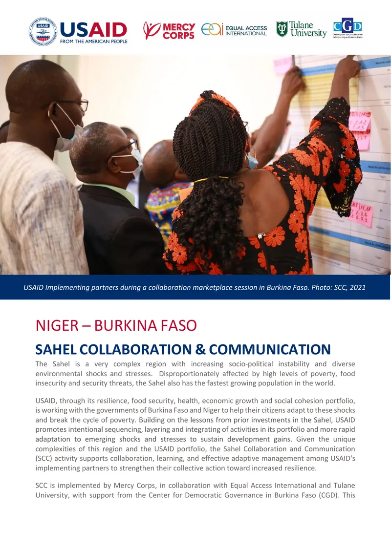 Sahel Collaboration and Communication Activity Overview preview page 1