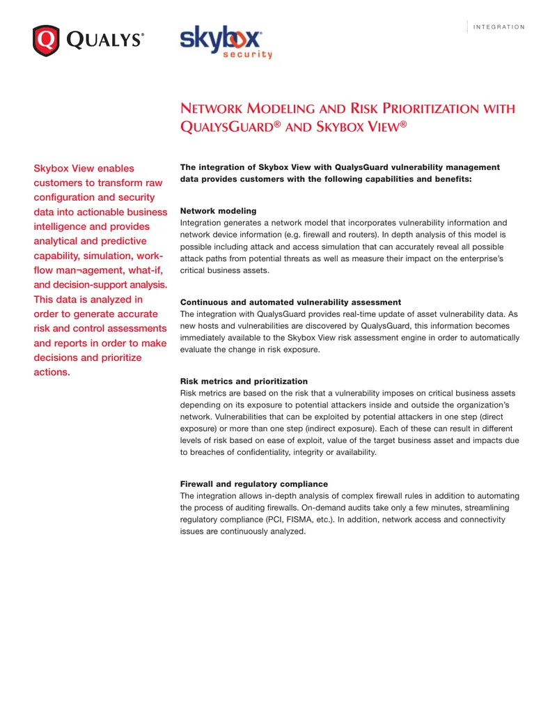 Network Modeling and Risk Assessment Integration Overview preview page 1