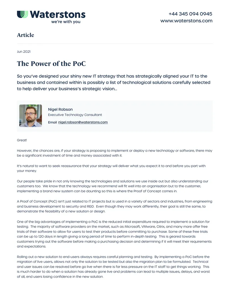 Understanding the Role of Proof of Concept in IT Strategy preview page 1