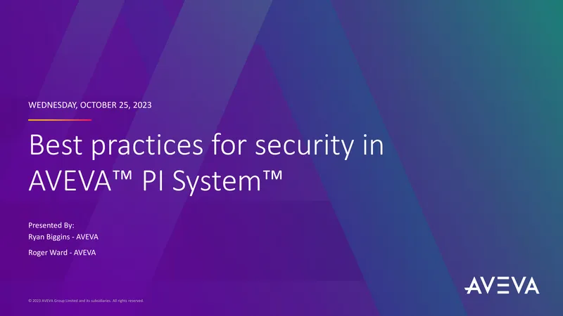 Best Practices for Security in AVEVA PI System preview page 1