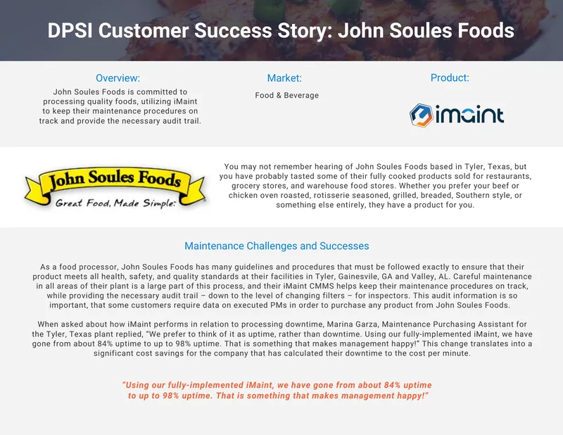 John Soules Foods Maintenance Management Case Study preview page 1
