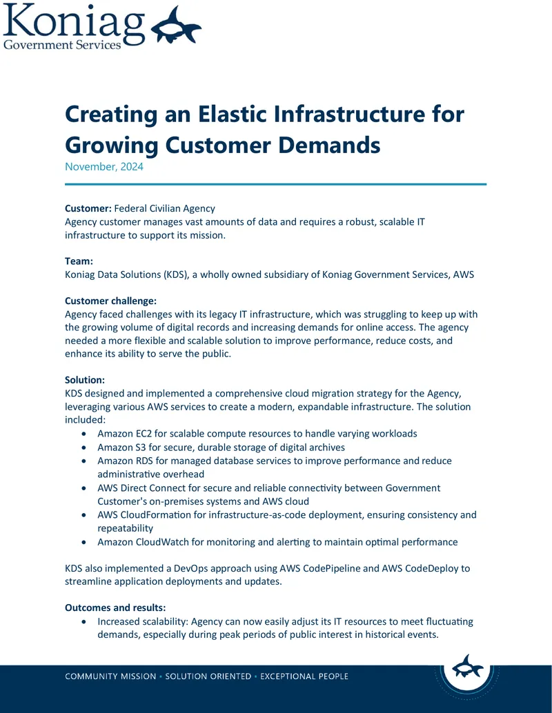 Elastic Infrastructure Implementation for Federal Agency preview page 1