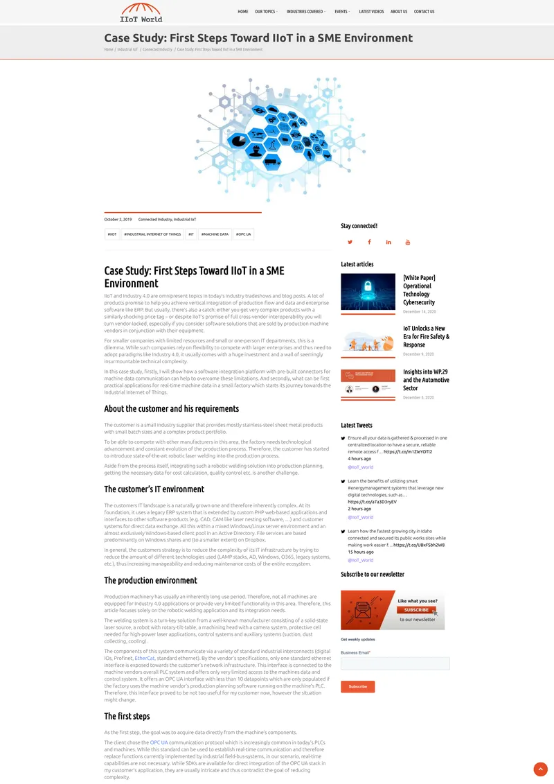Case Study on IIoT Implementation in Small Manufacturing preview page 1