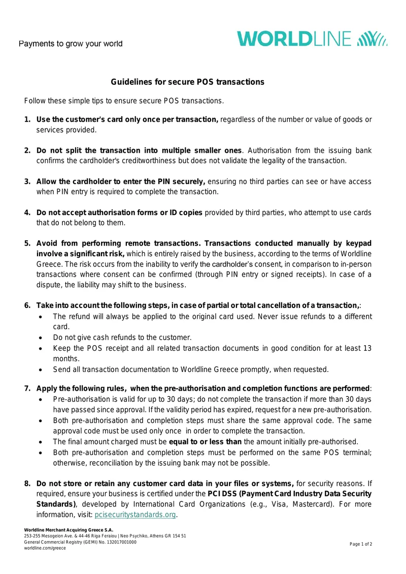 Guidelines for Secure POS Transactions preview page 1