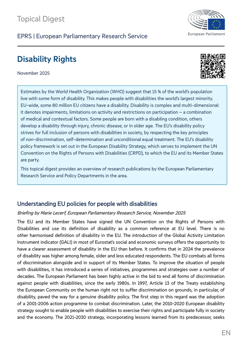 Disability Rights and EU Policy Framework preview page 1