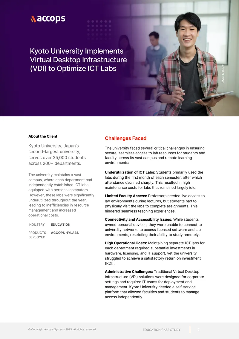Kyoto University Virtual Desktop Infrastructure Case Study preview page 1