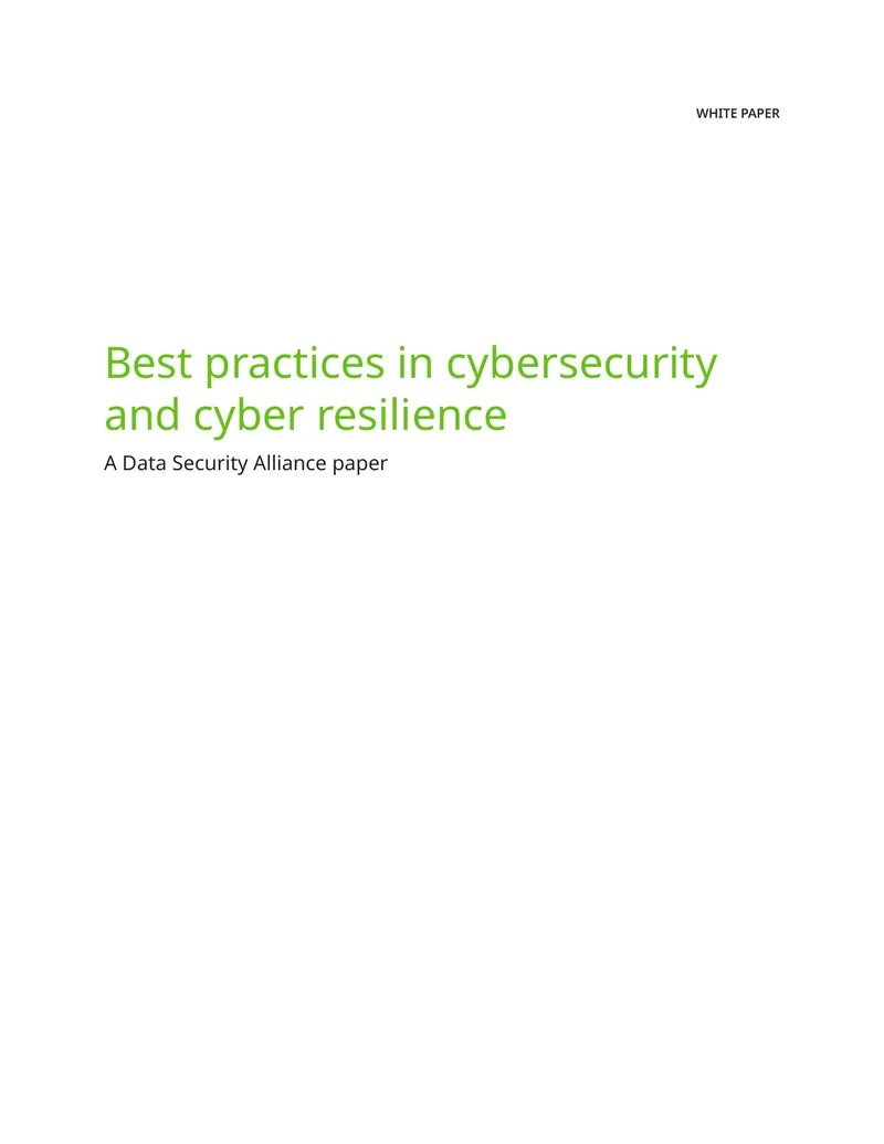 Best Practices in Cybersecurity and Cyber Resilience preview page 1