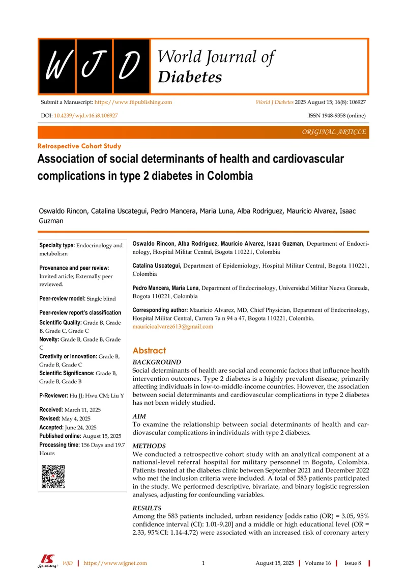 Association of Social Determinants and Cardiovascular Complications preview page 1