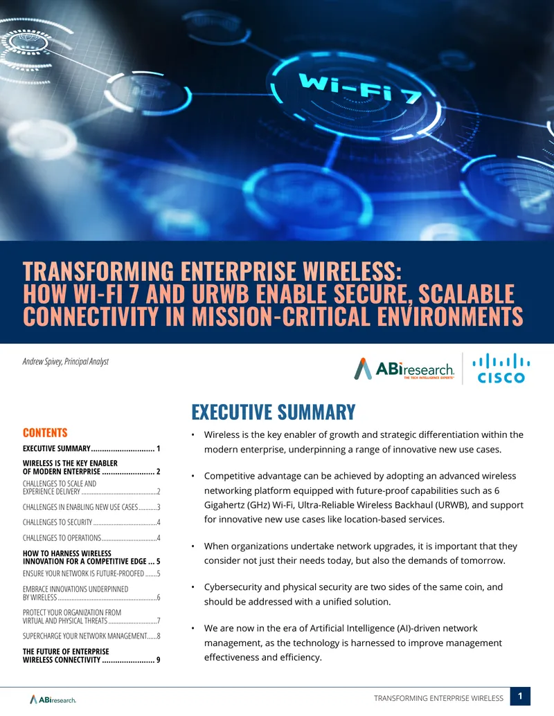 Transforming Enterprise Wireless for Future Growth preview page 1