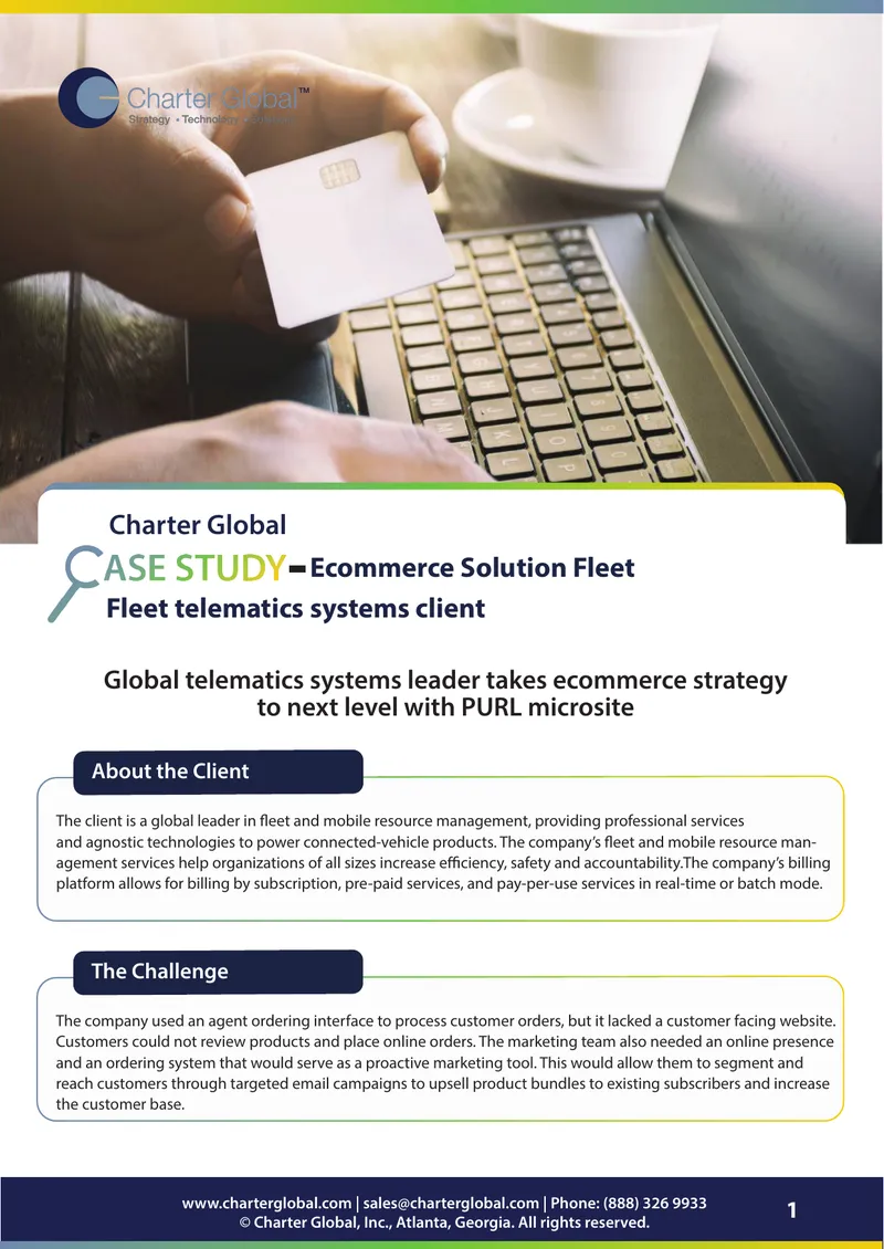 Ecommerce Solution Implementation for Fleet Management preview page 1