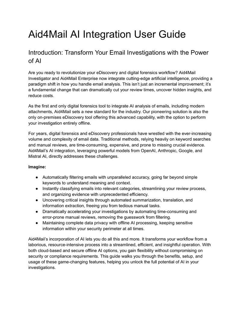 Aid4Mail AI Integration User Guide preview page 1
