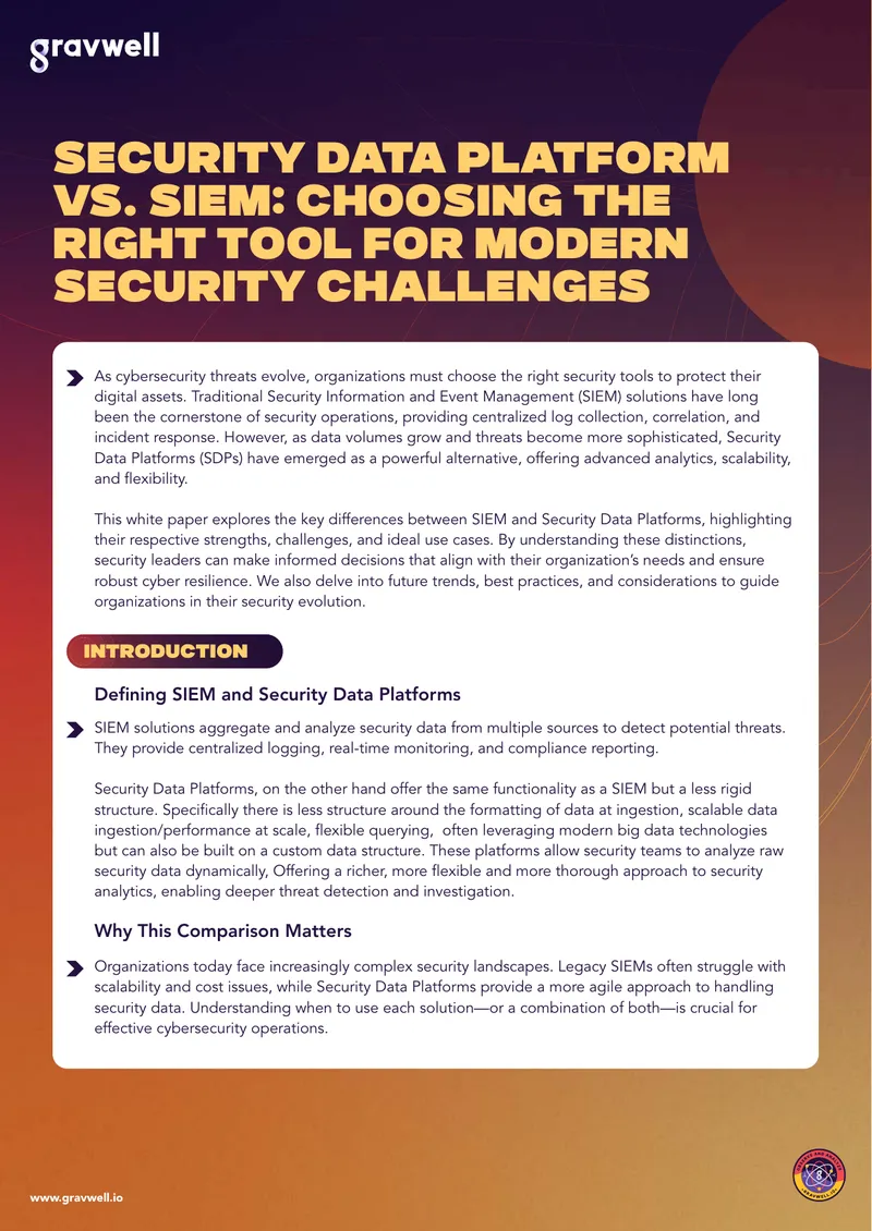 Security Data Platforms vs. SIEM for Cybersecurity preview page 1